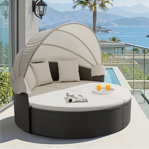 Outdoor Daybed Furniture - Móveis de Pátio, Cama Redonda ao