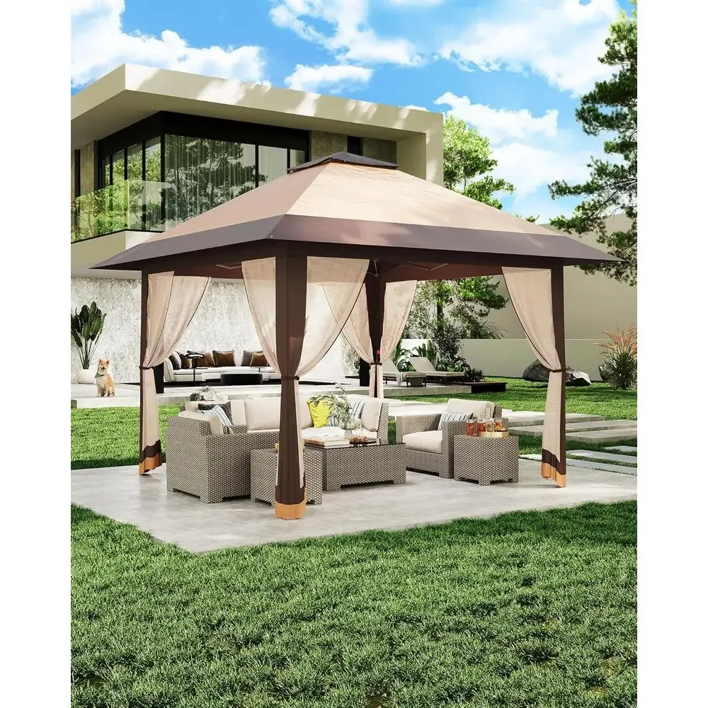 Outdoor Furniture Gazebo - Gazebo Externo 13x13 com Cobertura de