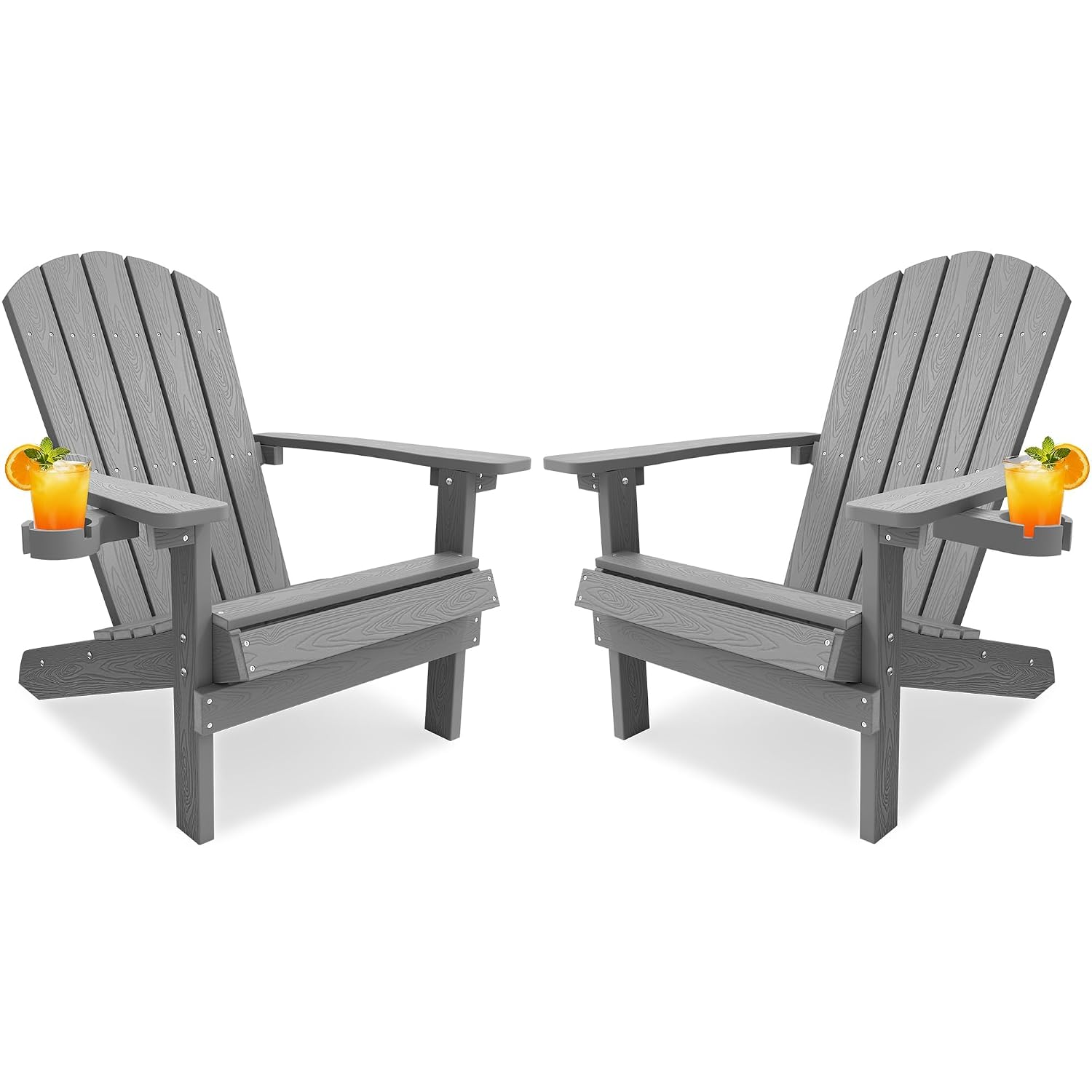 Outdoor Furniture And Fire Pit - Conjunto de 2 Cadeiras Adirondack Resistentes