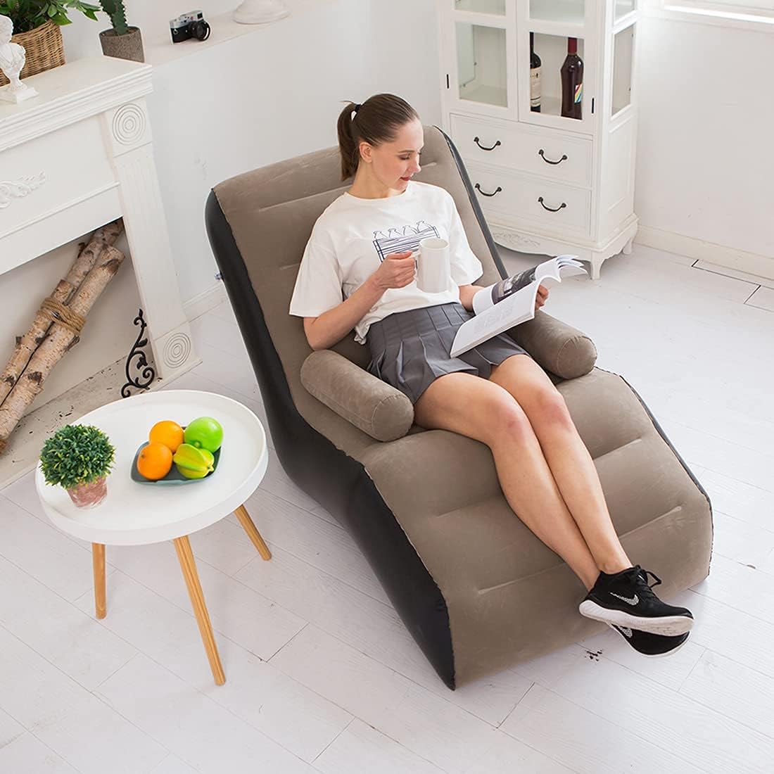 Outdoor Daybed Furniture - Sofá preguiçoso dobrável, espreguiçadeira inflável, dobras