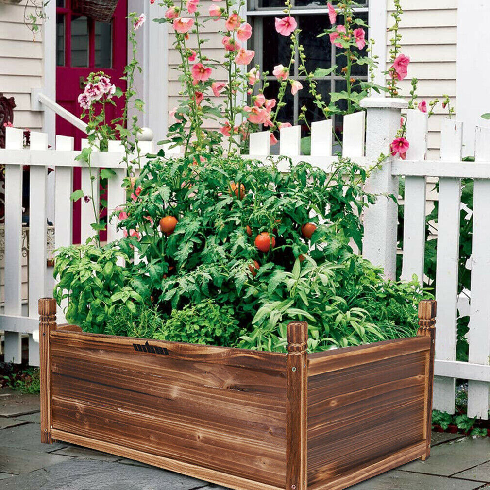 Outdoor Daybed Furniture - Caixa de plantio elevada de madeira
