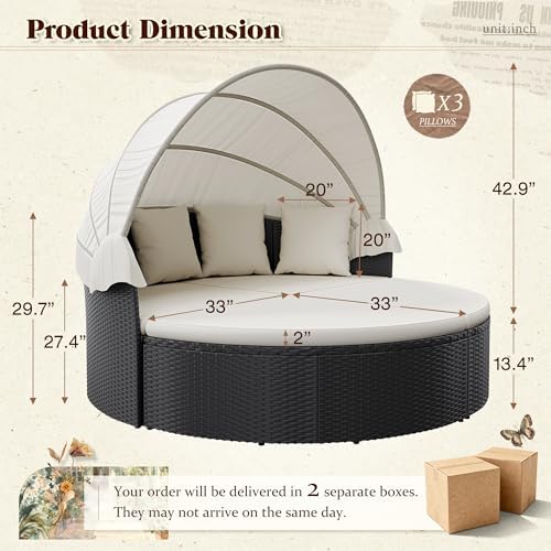 Móveis de Pátio, Cama Redonda  - Outdoor Daybed Furniture avaliação e preço