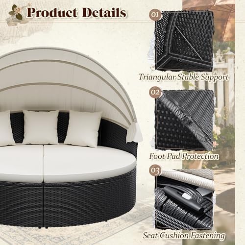 Móveis de Pátio, Cama Redonda  - Outdoor Daybed Furniture avaliação e preço