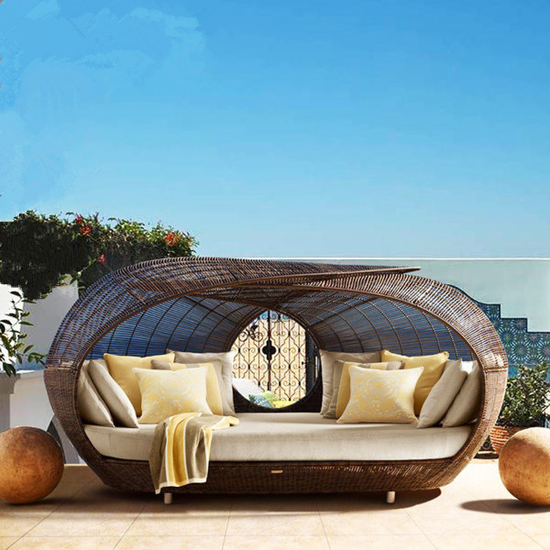 Cama de Dia em Rattan Sintétic - Outdoor Daybed Furniture avaliação e preço
