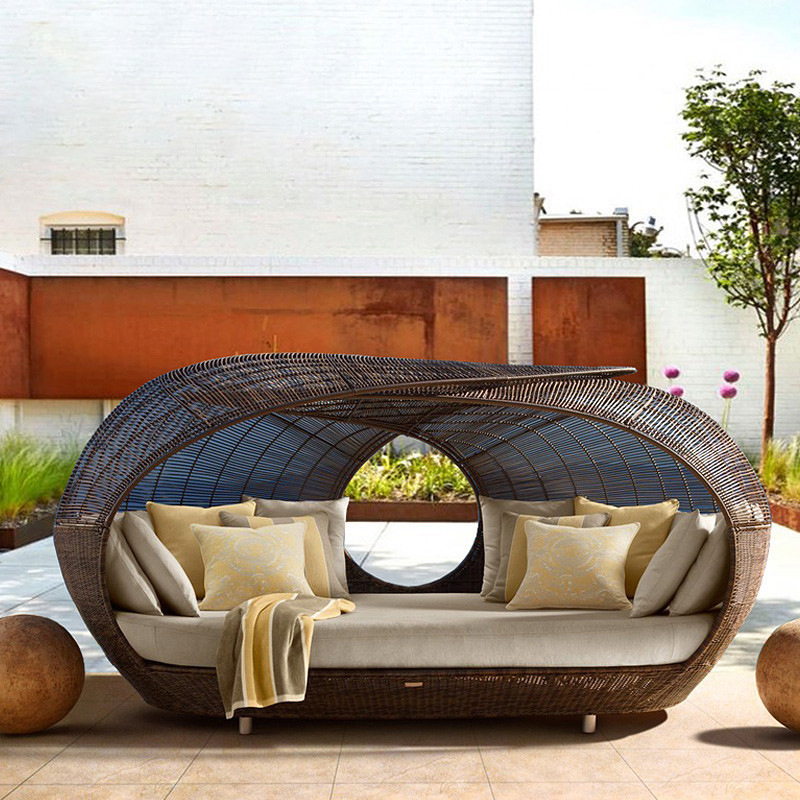 Cama de Dia em Rattan Sintétic - Outdoor Daybed Furniture avaliação e preço