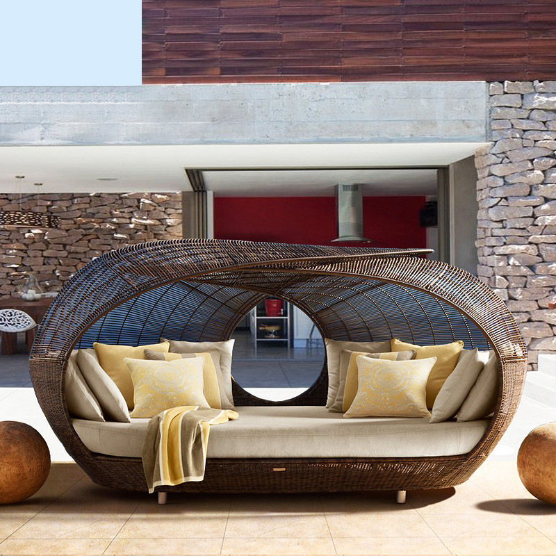 Cama de Dia em Rattan Sintétic - Outdoor Daybed Furniture avaliação e preço