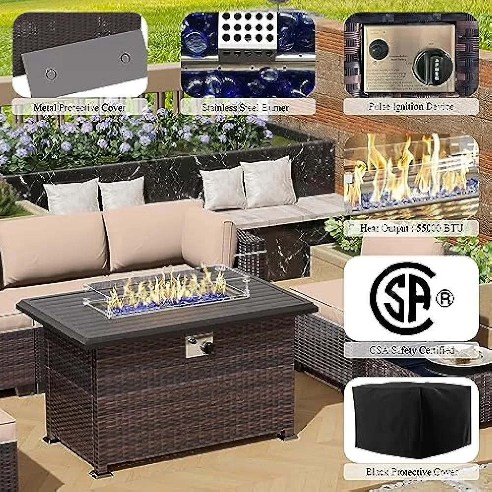 -Conjunto de móveis de pátio c - Outdoor Furniture And Fire Pit avaliação e preço