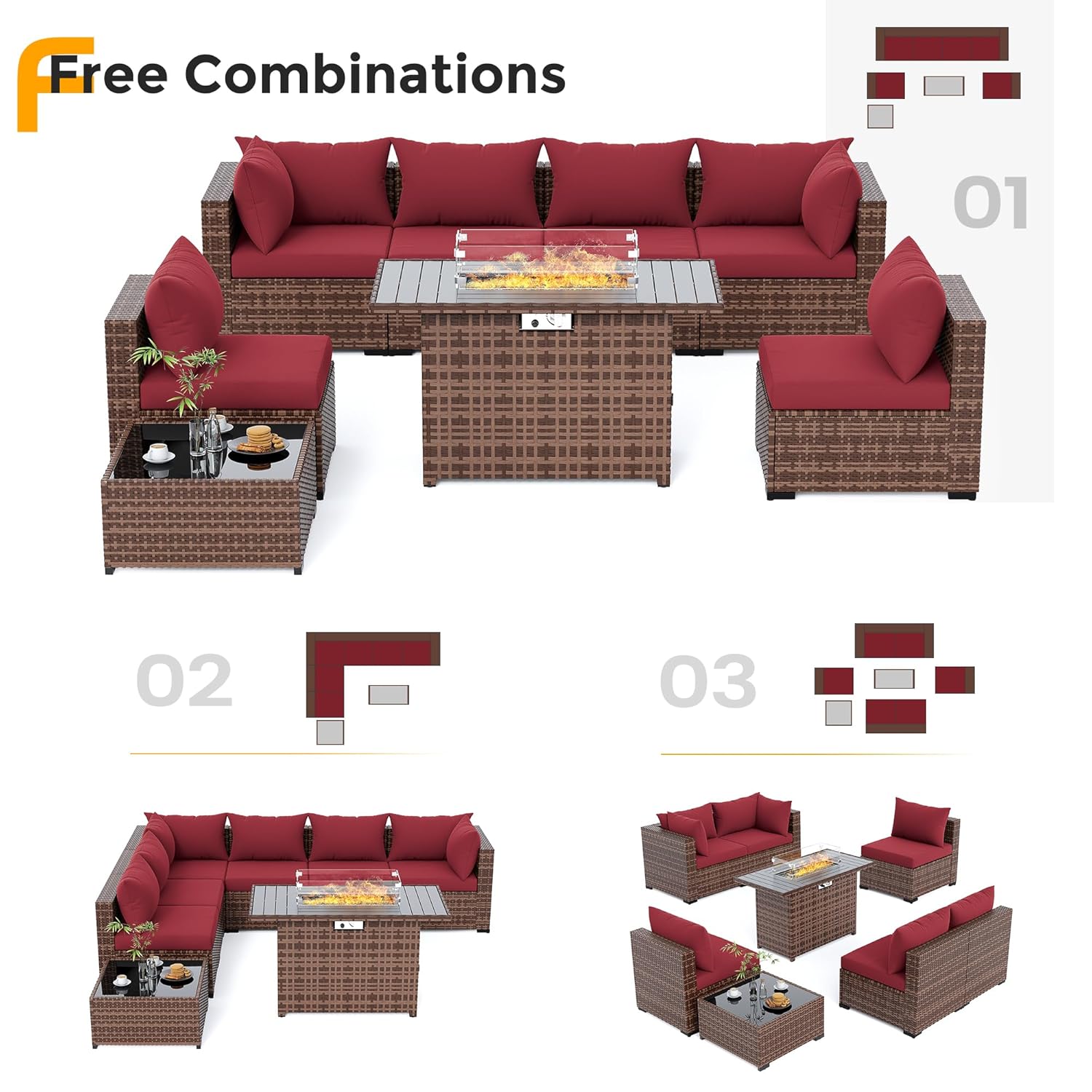 Conjunto de Sofá Seccional de  - Outdoor Furniture And Fire Pit avaliação e preço