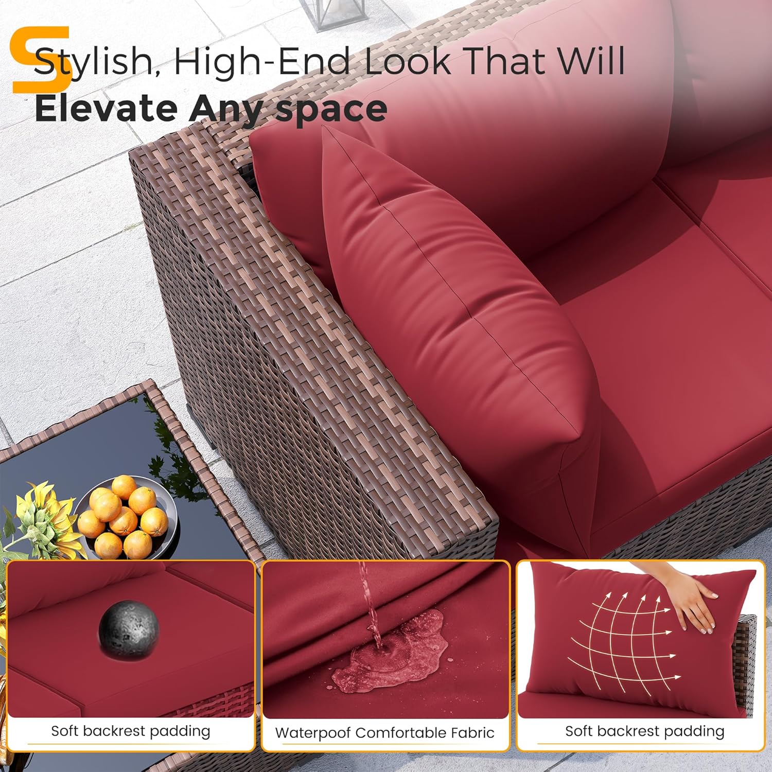 Conjunto de Sofá Seccional de  - Outdoor Furniture And Fire Pit avaliação e preço