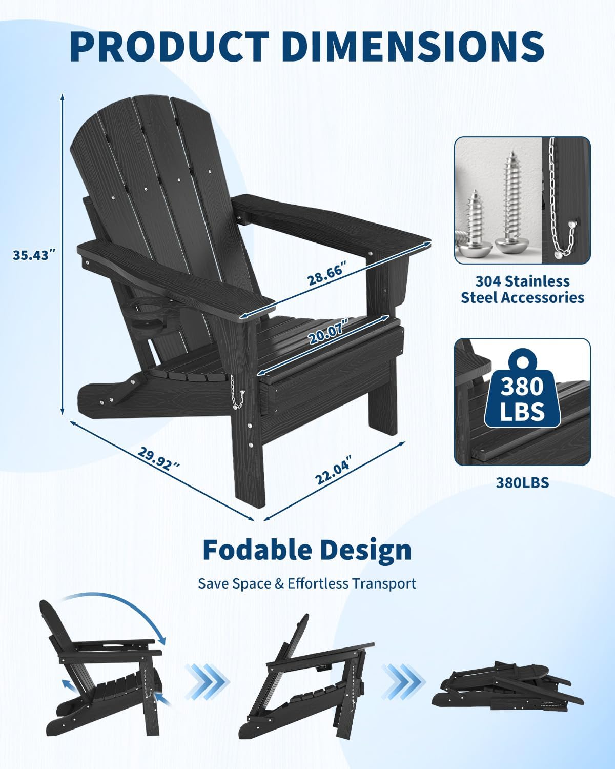 Cadeira Adirondack Dobrável em - Outdoor Furniture And Fire Pit avaliação e preço