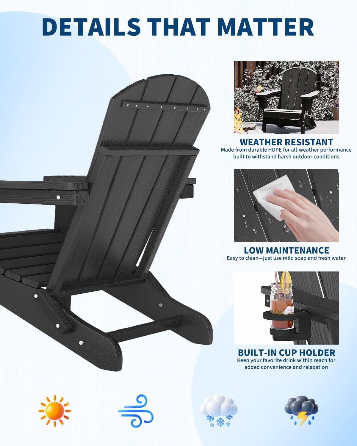 Cadeira Adirondack Dobrável em - Outdoor Furniture And Fire Pit avaliação e preço