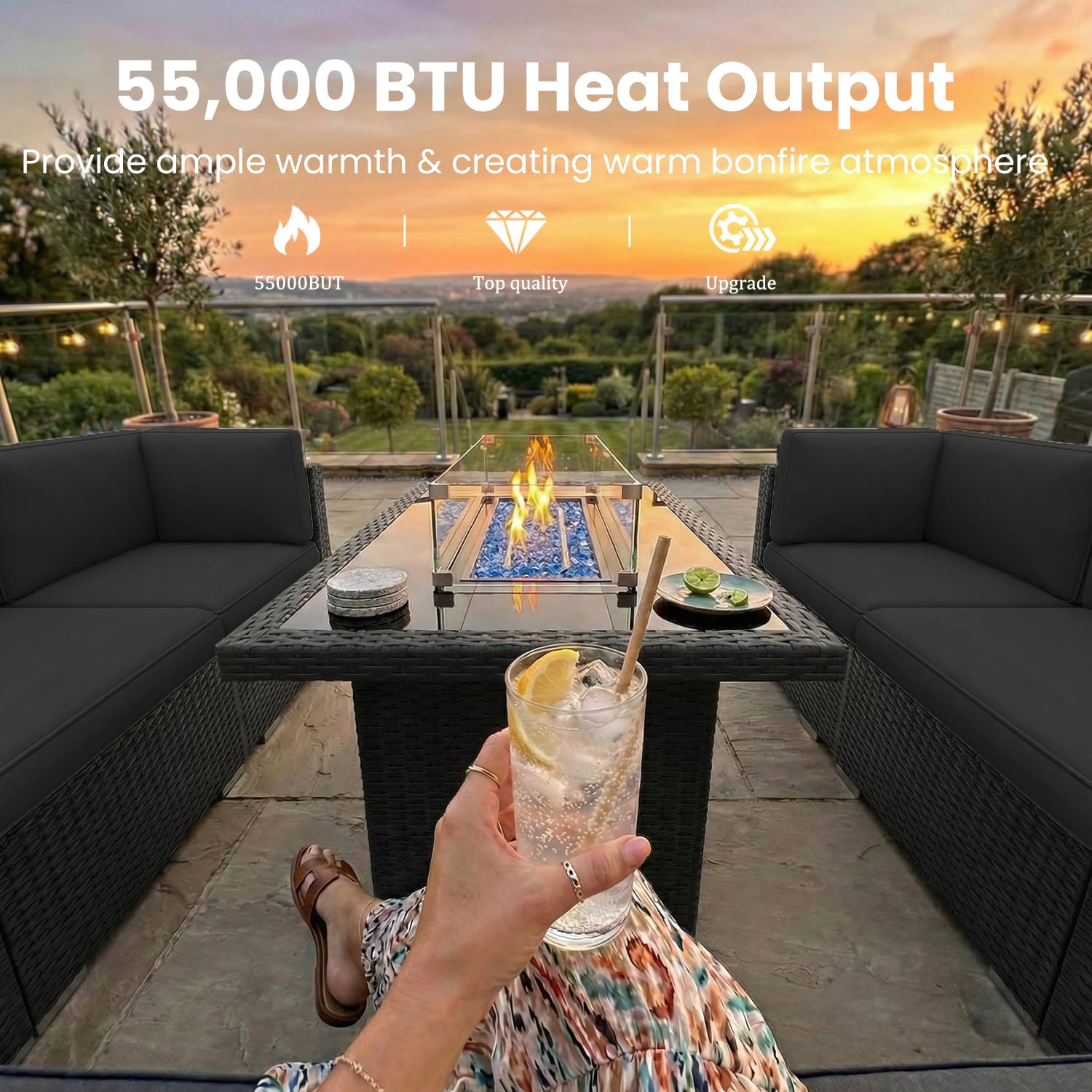 Conjunto de Móveis para Pátio  - Outdoor Furniture And Fire Pit avaliação e preço