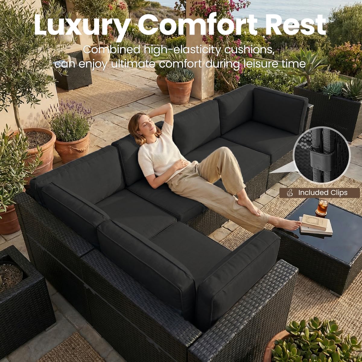 Conjunto de Móveis para Pátio  - Outdoor Furniture And Fire Pit avaliação e preço