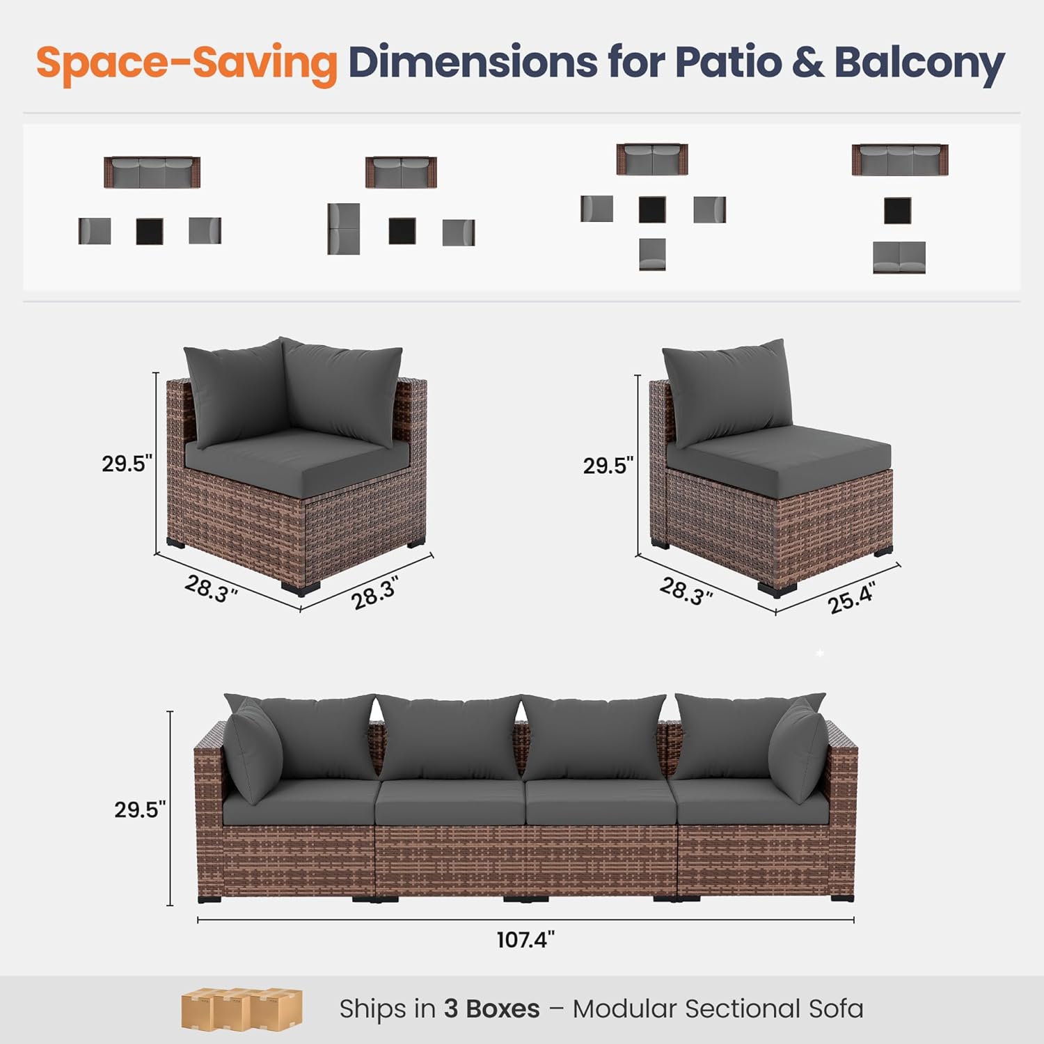 Conjunto de Sofá Seccional par - Outdoor Furniture And Fire Pit avaliação e preço