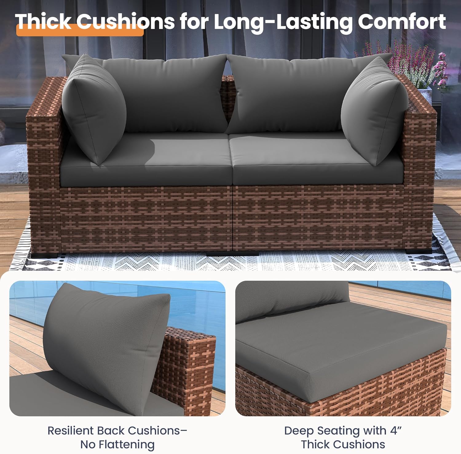 Conjunto de Sofá Seccional par - Outdoor Furniture And Fire Pit avaliação e preço