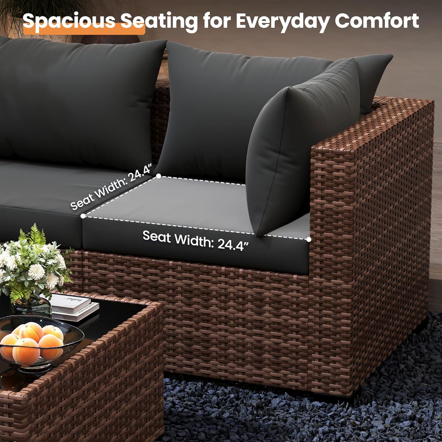 Conjunto de Sofá Seccional par - Outdoor Furniture And Fire Pit avaliação e preço