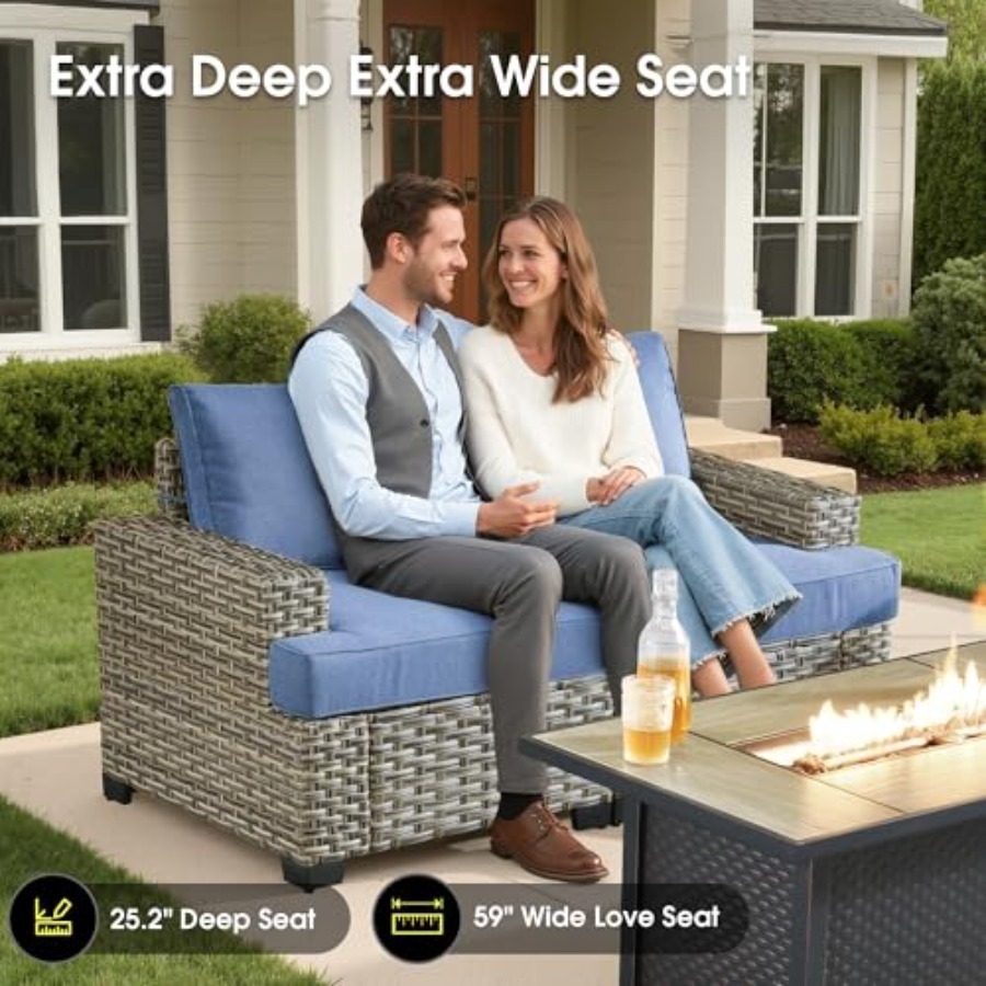 Conjunto de Móveis de Pátio Ex - Outdoor Furniture And Fire Pit avaliação e preço