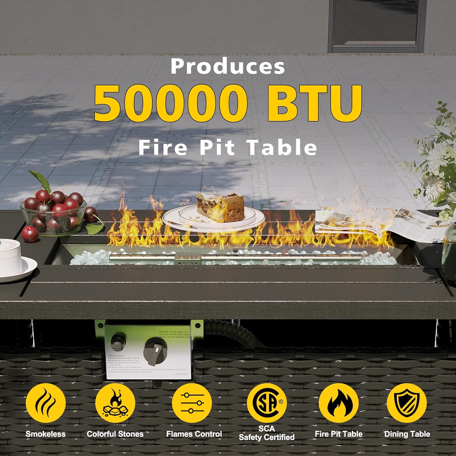 Conjunto de Móveis para Pátio  - Outdoor Furniture And Fire Pit avaliação e preço