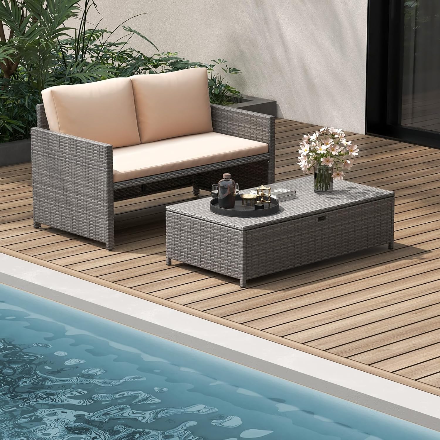 Sofá de Jardim em Vime com Alm - Outdoor Daybed Furniture avaliação e preço