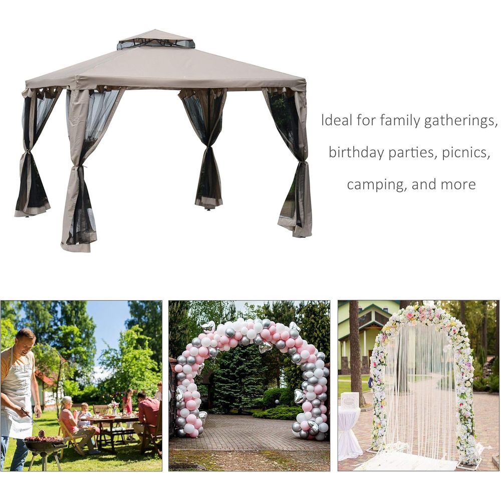Gazebo para pátio de 9,6' x 9, - Outdoor Furniture Gazebo avaliação e preço