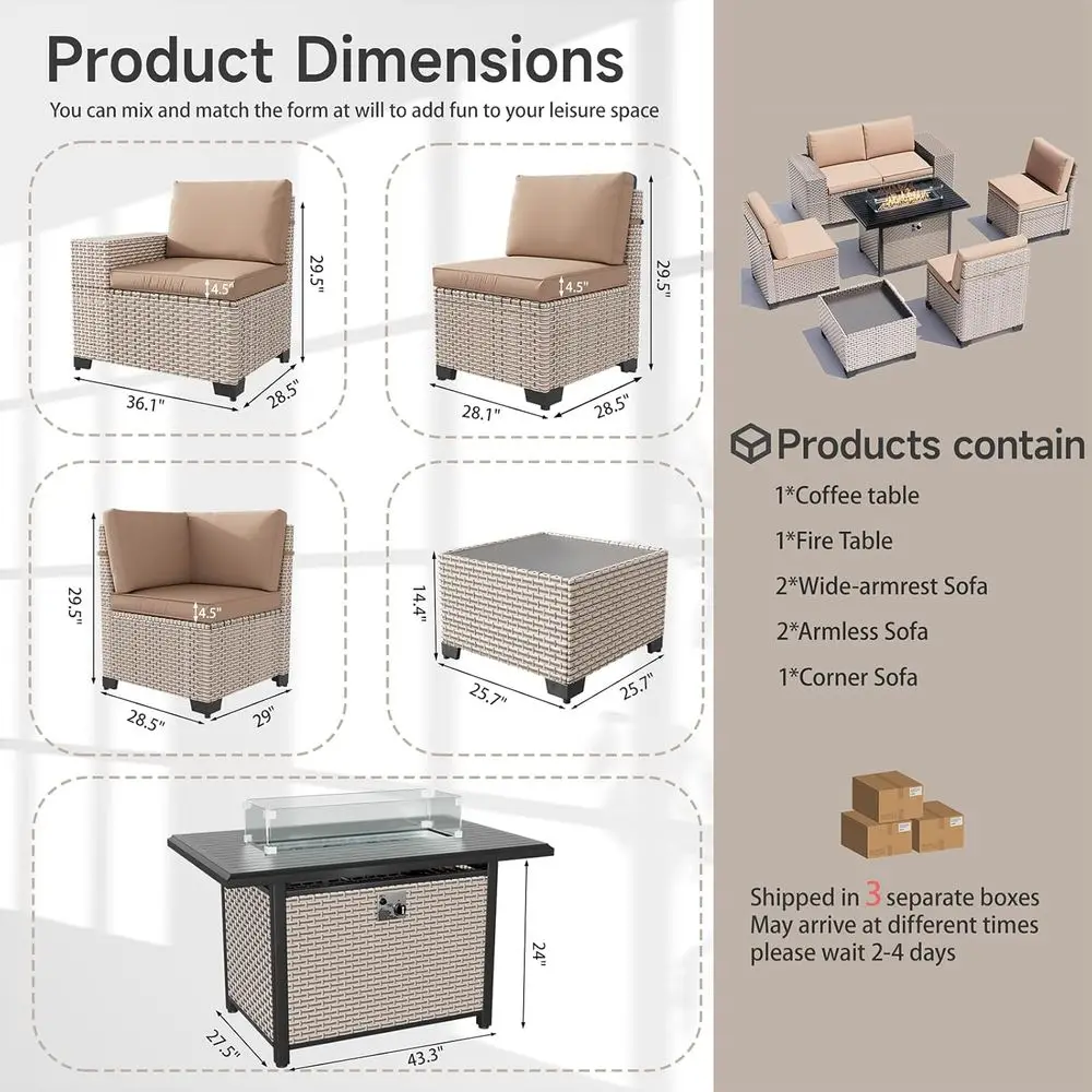 Conjunto de Móveis para Pátio  - Outdoor Furniture And Fire Pit avaliação e preço