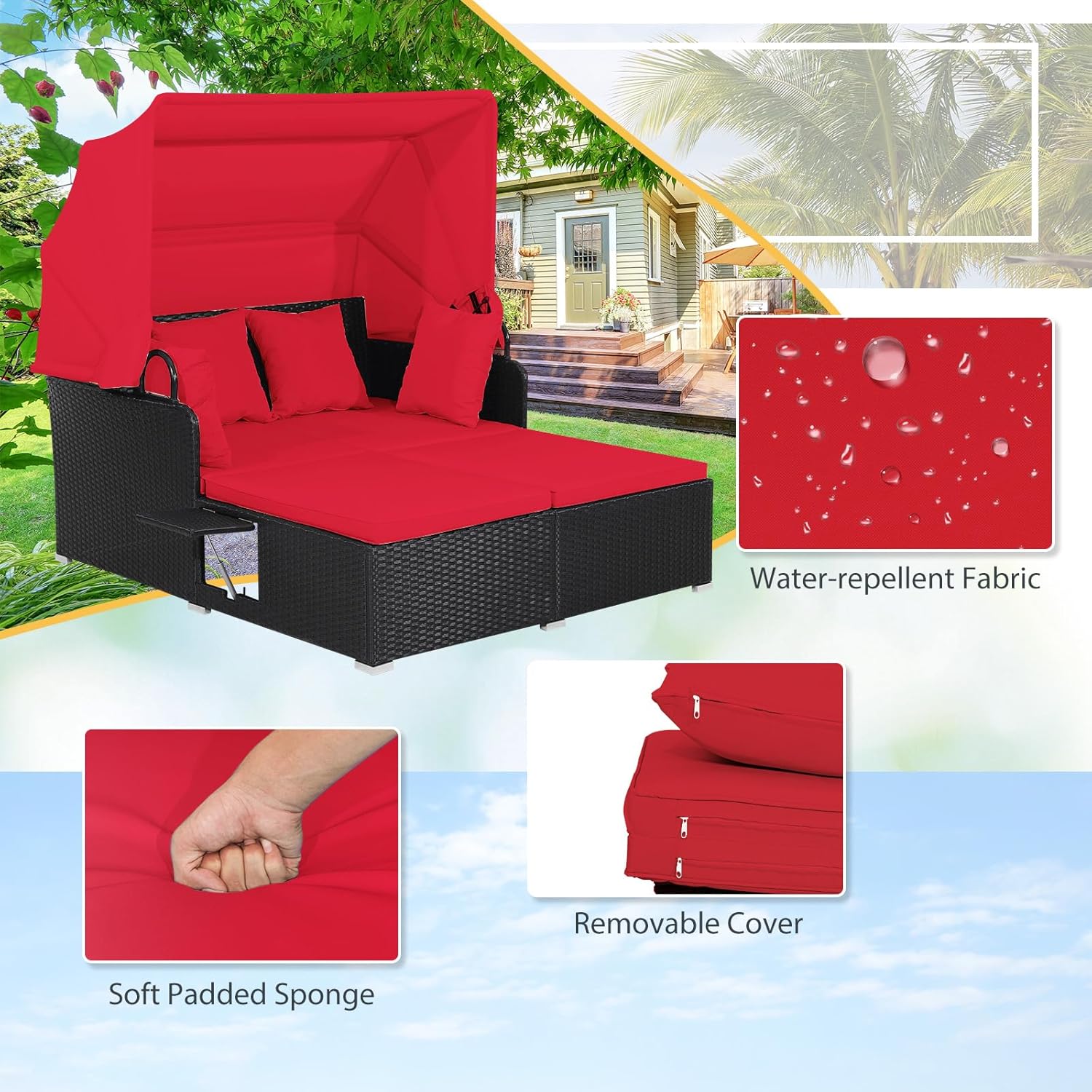 Cama de Dia ao Ar Livre para 2 - Outdoor Daybed Furniture avaliação e preço