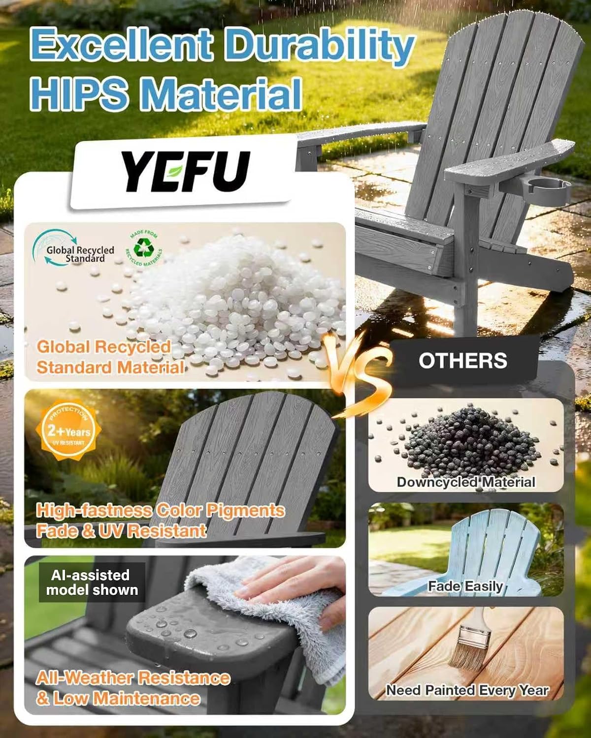 Conjunto de 2 Cadeiras Adirond - Outdoor Furniture And Fire Pit avaliação e preço