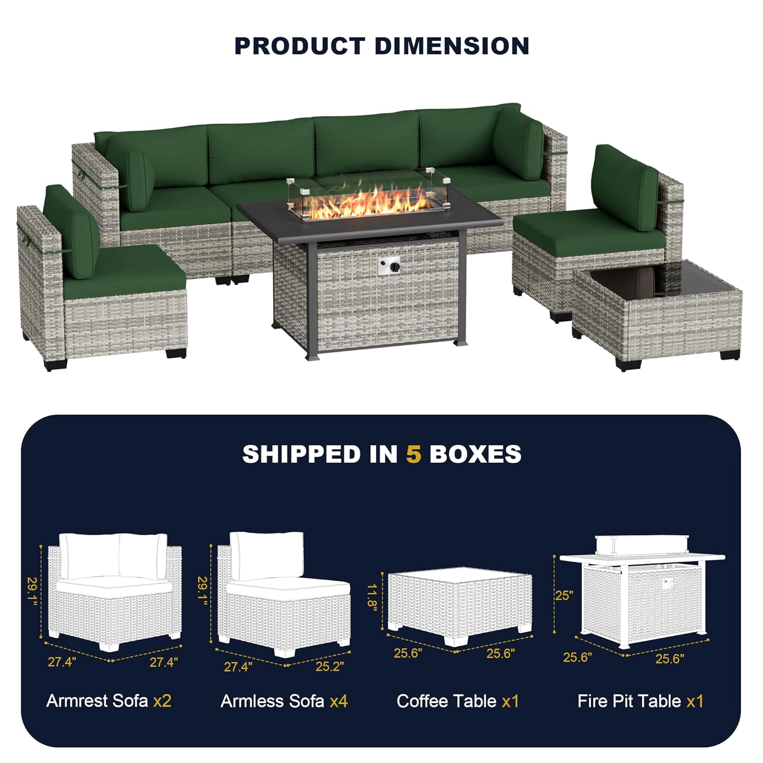 Conjunto de Móveis para Pátio  - Outdoor Furniture And Fire Pit avaliação e preço