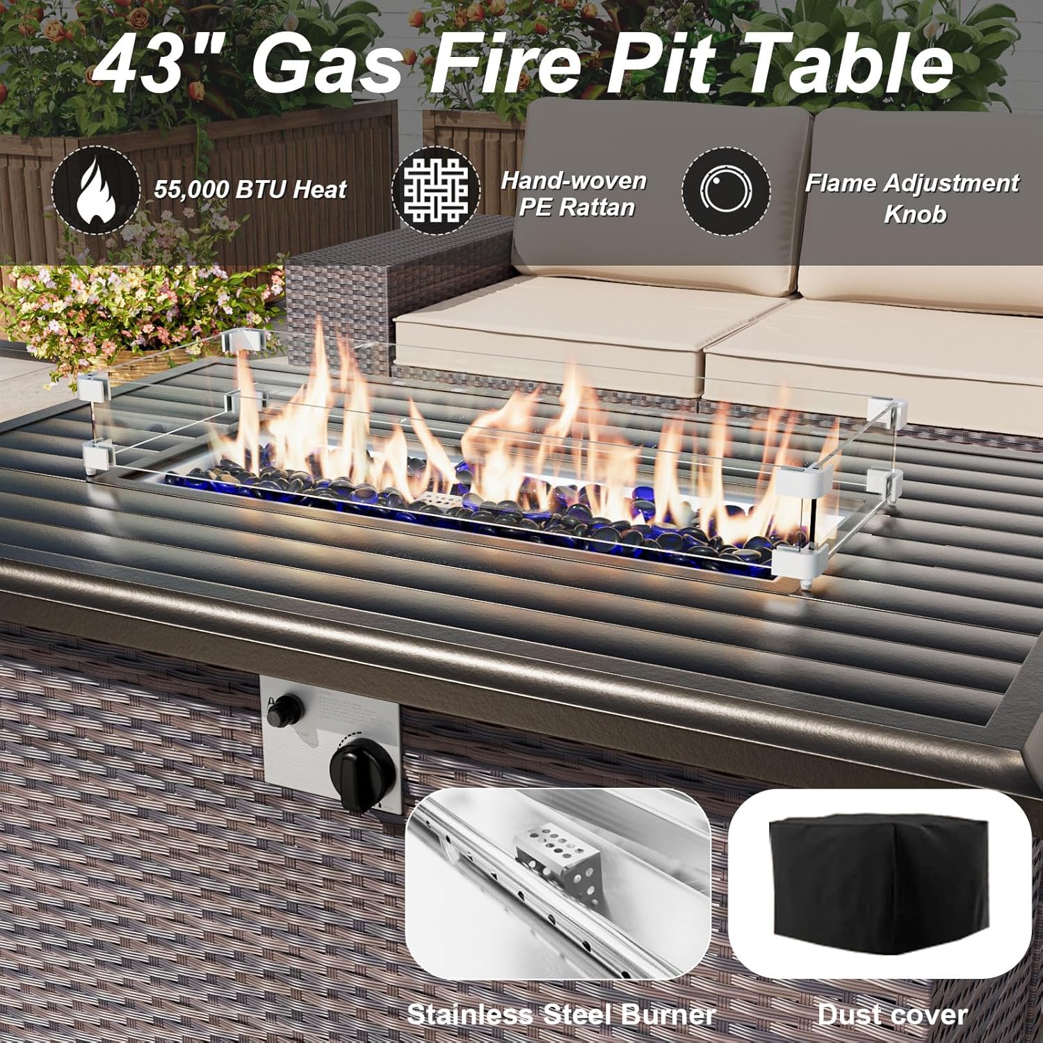 Conjunto de Móveis para Pátio  - Outdoor Furniture And Fire Pit avaliação e preço